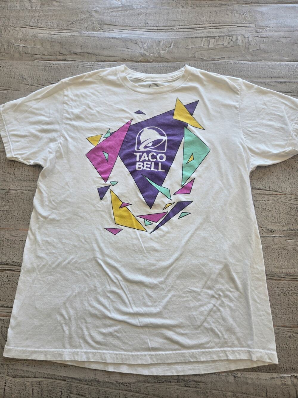 Taco Bell 90s Retro Logo Graphic T-Shirt White Men's Large
